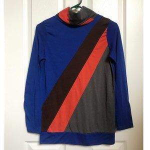 Vintage Japanese Turtleneck diagonal color block